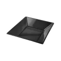 Platos de Plástico Cuadrados Hondos Negros 17cm