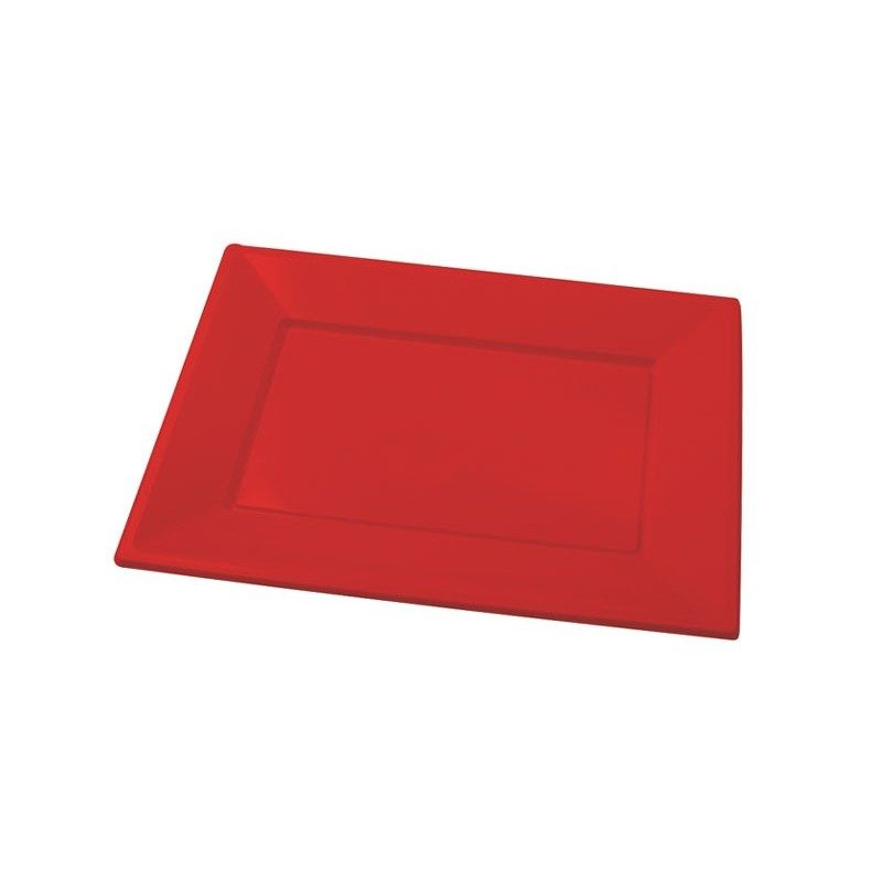 Bandejas Rojas plástico 33cm (3 uds.)✔️ por sólo 1,35 €. Envío