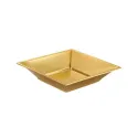 Platos de Plástico Cuadrados Hondos Dorados de 17cm