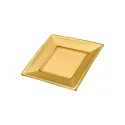 Comprar Platos de Plástico Cuadrados Dorados de 23 cm