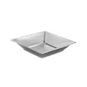 Platos de Plástico PS Hondos Cuadrados Plateados 17cm