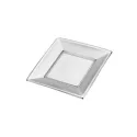 Platos de Plástico Cuadrados Plateados (23 cm)