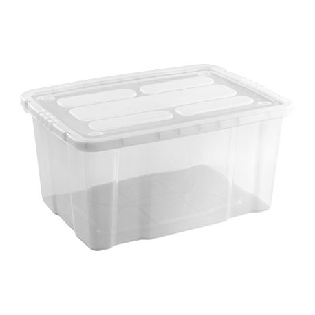 Caja de Plástico con Tapa Transparente 60 Litros