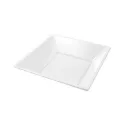 Platos de Plástico PS Hondos Cuadrados Blancos 17cm