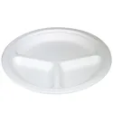 Platos Biodegradables Caña de Azúcar con tres compartimentos 26cm