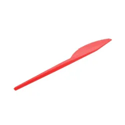 Cuchillos de Plástico Rojos Reutilizables (16,5cm)
