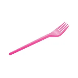 Tenedores de Plástico Reutilizables color Rosa (16,5cm)