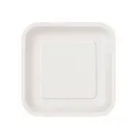 Platos Biodegradables de Cartón Cuadrados Blancos 20cm
