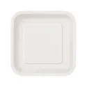 Platos Biodegradables de Cartón Cuadrados Blancos 23cm