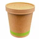 Tarrinas Biodegradables de Cartón Kraft con Tapa 480ml