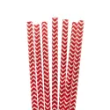 Pajitas de Papel Rayadas Rojas Rectas Ø6mm x 20cm