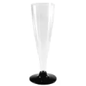 Copas de Cava Flauta de Plástico PS 130ml Pie Negro