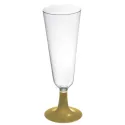 Copas de Cava de Plástico PS 150ml Pie Dorado