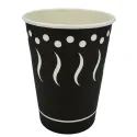Vasos de Cartón Negro "Coffee" 12Oz/360ml Ø9cm
