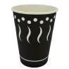 Vasos de Cartón Negro "Coffee" 12Oz/360ml Ø9cm