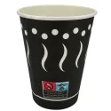Vasos de Cartón Negro "Coffee" 12Oz/360ml Ø9cm