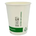 Vasos Biodegradables de Cartón Blanco "Friendly" 8Oz/240ml Ø8cm