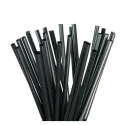 Pajitas de Plástico PP Reutilizables Enfundadas Negras Rectas Ø8mm x 23cm