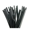 Pajitas de Plástico PP Reutilizables Enfundadas Negras Rectas Ø8mm x 23cm