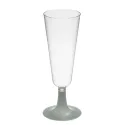Copas de Cava de Plástico PS 150ml Pie Plata