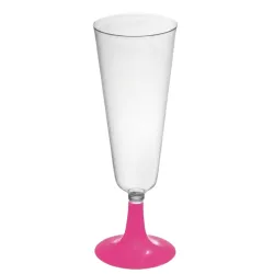 Copas de Cava de Plástico PS 150ml Pie Rosa