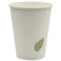 Vasos de Cartón Blanco "Natura Hojas" 12Oz/360ml Ø9cm