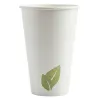 Vasos de Cartón Blanco "Natura Hojas" 16Oz/480ml Ø9cm