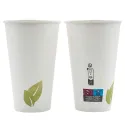 Vasos de Cartón Blanco "Natura Hojas" 16Oz/480ml Ø9cm