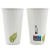 Vasos de Cartón Blanco "Natura Hojas" 16Oz/480ml Ø9cm