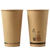 Vasos Biodegradables de Cartón Kraft 16Oz/480ml Ø9cm