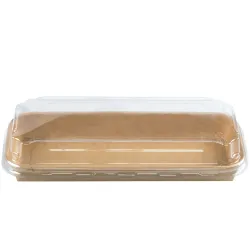 Envases para Sushi y Pastelería de Cartón con Tapa PET 22x9,3cm