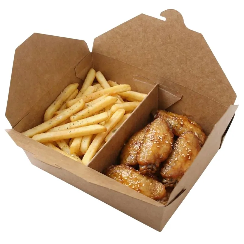 Envases de Cartón Kraft Take Away 2 Compartimentos 1.300ml