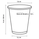 Vasos de Plástico PET 250ml Ø 7,8cm Transparentes