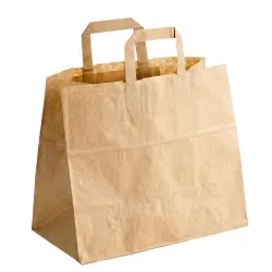 Bolsas de Papel Kraft con Asas "Take Away" Grande 32+22x26cm 80gr