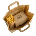 Bolsas de Papel Kraft con Asas "Take Away" Grande 32+22x26cm 80gr
