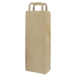Bolsas de Papel Kraft con Asas para Botellas 18+9x37cm 80gr