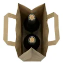 Bolsas de Papel Kraft con Asas para Botellas 18+9x37cm 80gr