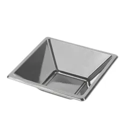 Cuencos de Plástico PS Cuadrados Plateados 12x12cm