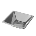 Cuencos de Plástico PS Cuadrados Plateados 12x12cm