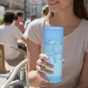 Vasos de Plástico PP Tubo 300ml Inyectado Azul Flúor