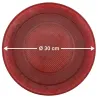 Bandeja Redonda de Plástico PS Lux Rojo Translúcido Reutilizable 30cm