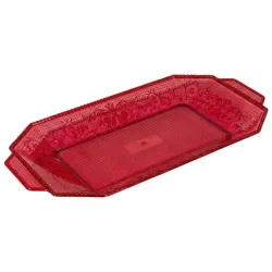 Bandeja de Plástico PS Lux Rojo Translúcido Reutilizable 28x14,5cm