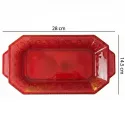 Bandeja de Plástico PS Lux Rojo Translúcido Reutilizable 28x14,5cm