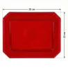 Bandeja de Plástico PS Lux Rojo Translúcido Reutilizable 28x23cm