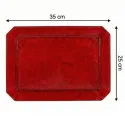 Bandeja de Plástico PS Lux Rojo Translúcido Reutilizable 35x25cm