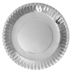 Platos de Cartón Plateados 23cm