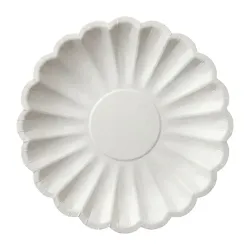 Platos de Cartón Elegantes Blanco Nacar 18cm (8 Uds)