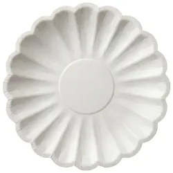 Platos de Cartón Elegantes Blanco Nacar 23cm (6 Uds)