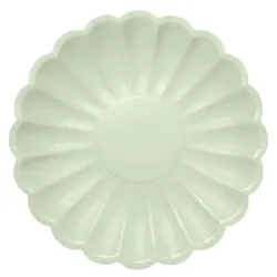 Platos de Cartón Elegantes Verde Pastel 23cm (6 Uds)