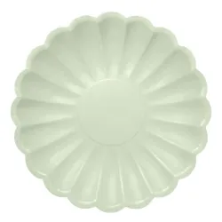 Platos de Cartón Elegantes Verde Pastel 18cm (8 Uds)